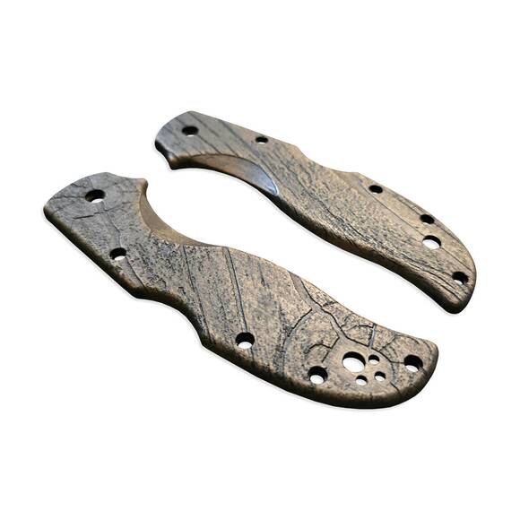 Wood Bark (3169) - Spyderco Stretch 2 Knife Scales by Svechnikov Knives