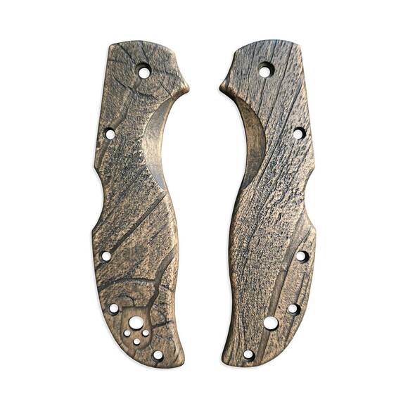 Wood Bark (3169) - Spyderco Stretch 2 Knife Scales by Svechnikov Knives