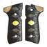 Beretta 92 full-size maple grips - Katana Black Gold Coin / hand-painted