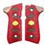 Beretta 92 full-size maple grips - Katana Red Gold Coin / hand-painted