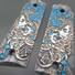 Ruger Mark IV 22/45 Maple Grips - Skull Flowers Blue / Hand-painted