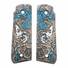 Ruger Mark IV 22/45 maple grips - Skull Flowers Blue / hand-painted