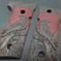 Beretta 92 Full-Size Walnut Grips - Red Raven Dark / Hand-painted