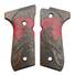 Beretta 92 full-size walnut grips - Red Raven Dark / hand-painted