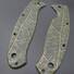 Spyderco Resilience Tip Down maple handle scales - Leaf Dark Green / hand-painted