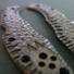 Spyderco Delica 4, Lil' Matriarch maple handle scales - Shark Teeth Black / hand-painted