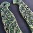 Ontario RAT-1 maple handle scales - Wild Thickets Green / hand-painted