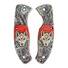 Spyderco Tenacious maple handle scales - Japanese Wolf And Sakura / hand-painted