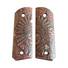 1911 compact-size Officers maple grips - War Chief Dark Cherry / hand-painted