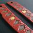 Spyderco Ikuchi maple handle scales - Katana Red Gold Coin / hand-painted