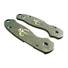 Spyderco Para 3 maple handle scales - Mythosaur Skull Green / hand-painted