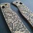 Kizer Drop Bear maple handle scales - Oak Leaves / hand-painted