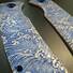 Petrified Fish Beluga 3.62" maple handle scales - Japan Wave / hand-painted