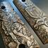 1911 Compact-Size Officers Maple Grips - Quis Ut Deus / Hand-painted