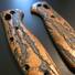Benchmade Mini Griptilian 555 maple handle scales - Roughness Bronze Clipless / hand-painted